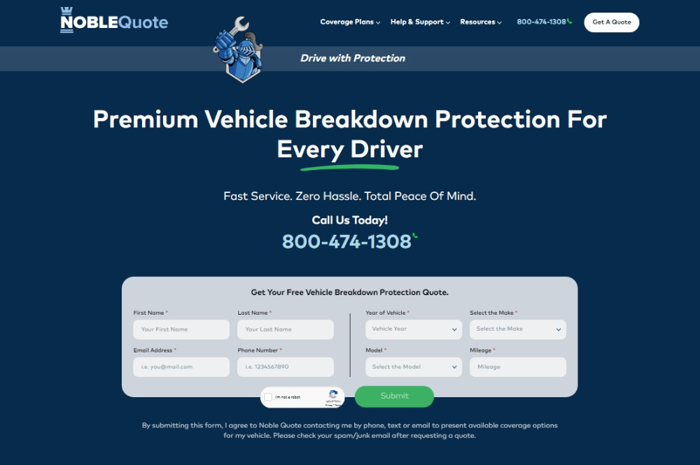 Noble Quote: Premium Vehicle Breakdown Protection for Every Driver